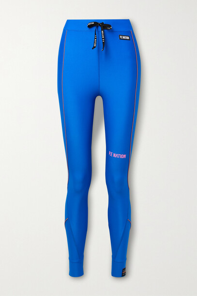 P.E NATION - Victory Printed Recycled Stretch Leggings - Blue