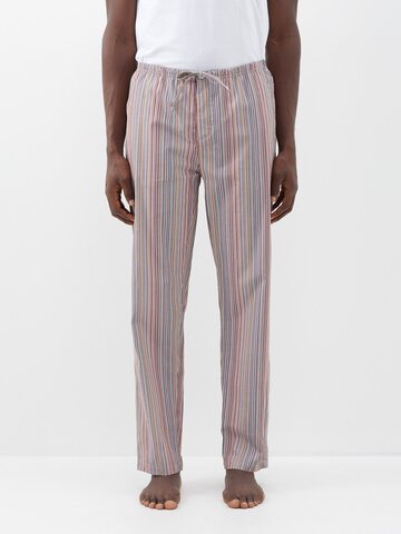 paul smith - signature stripe cotton pyjama trousers - mens - multi