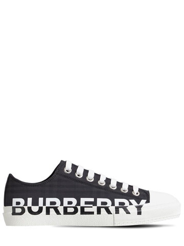 BURBERRY 20mm Larkhall Check Canvas Sneakers in black / grey