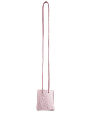 Mini Medea Leather Bag W/ Neck Strap in metallic / pink