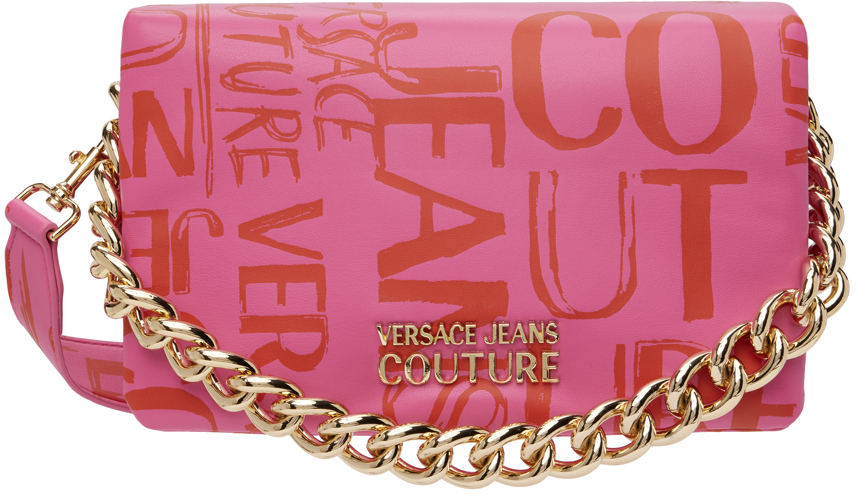 Versace Jeans Couture Pink & Orange Doodle Logo Bag