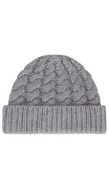 autumn cashmere chunky cable hat in grey