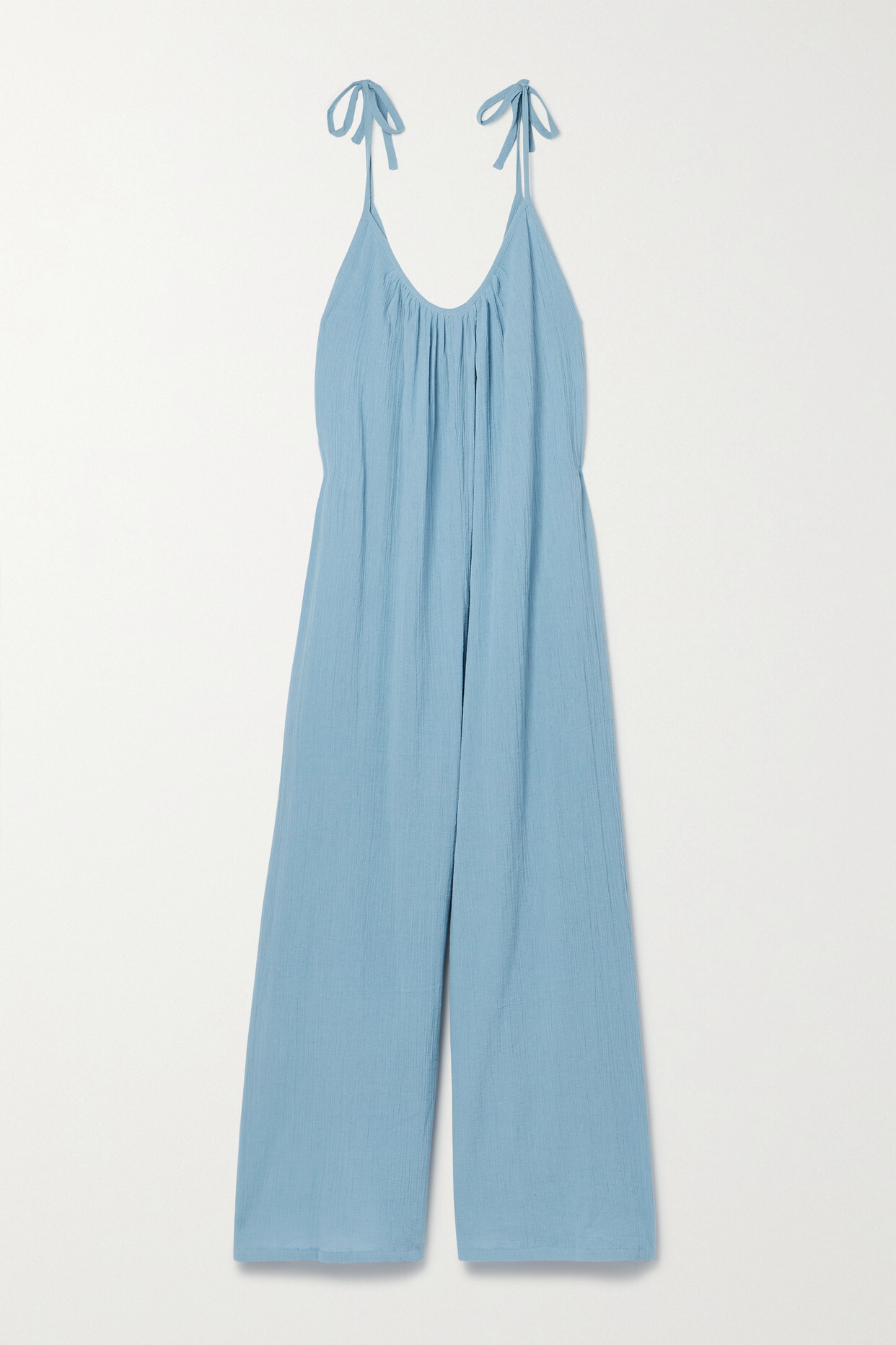 Suzie Kondi - Besa Crinkled Cotton-gauze Jumpsuit - Blue
