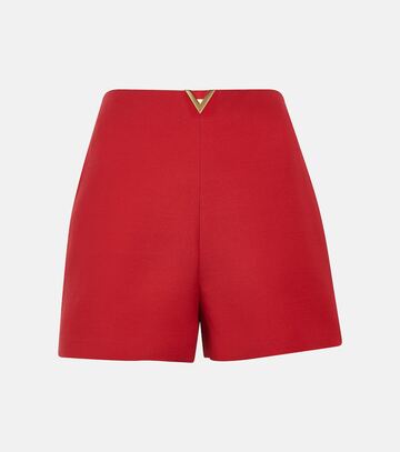 valentino crêpe couture high-rise shorts in red