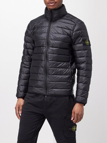 stone island - loom woven chambers packable down jacket - mens - black