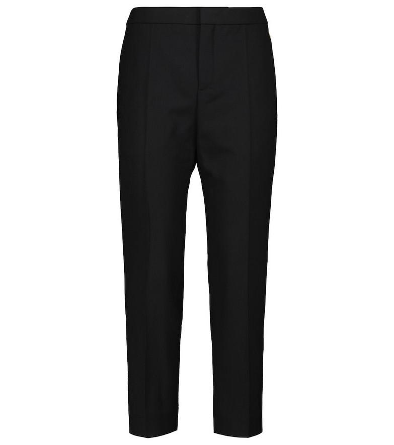 ChloÃ© High-rise slim wool-blend pants in black