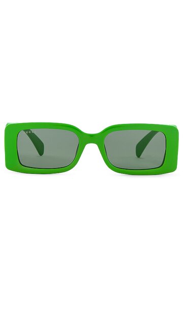 gucci chaise longue rectangular sunglasses in green