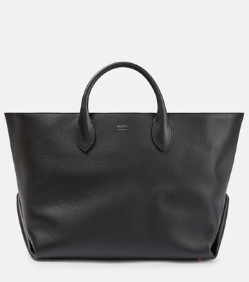 khaite amelia medium leather tote bag in black