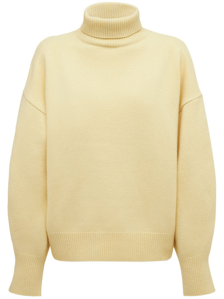THE FRANKIE SHOP Joya Merino Wool Blend Roll Neck Sweater in yellow