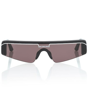 balenciaga ski rectangle sunglasses in black