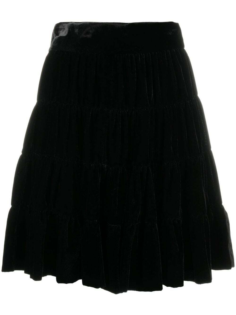 SANDRO Fanfan velvet-effect skirt - Black