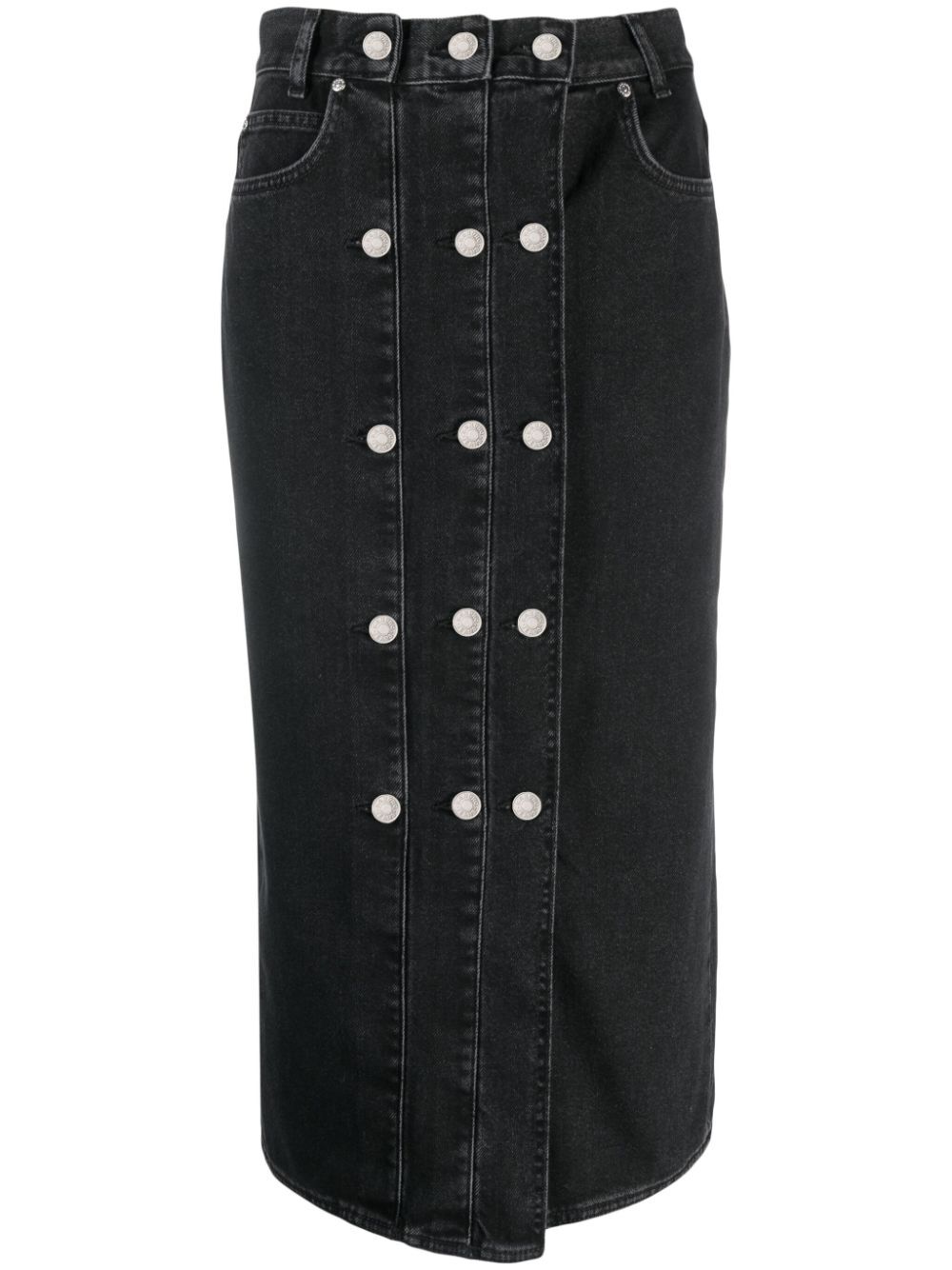 SANDRO Sara button-detail midi skirt - Black