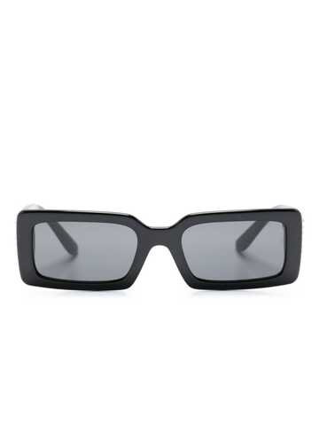 dolce & gabbana eyewear logo-plaque rectangle-frame sunglasses - black