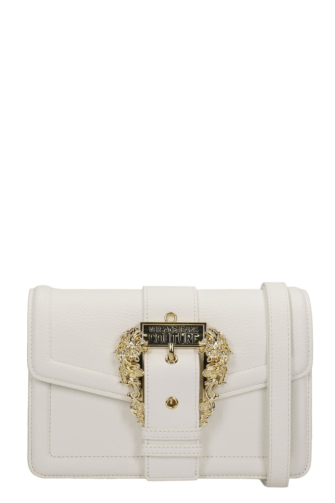Versace Jeans Couture Shoulder Bag In White Faux Leather