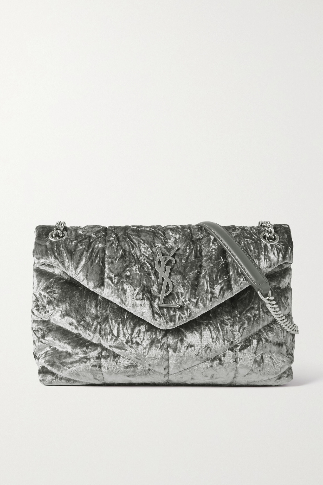 SAINT LAURENT - Loulou Puffer Small Quilted Leather Shoulder Bag - Gray