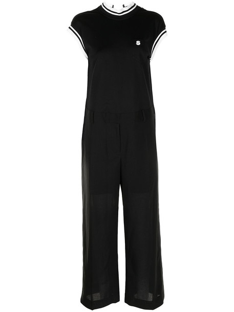 Sacai panelled wide-leg jumpsuit - Black