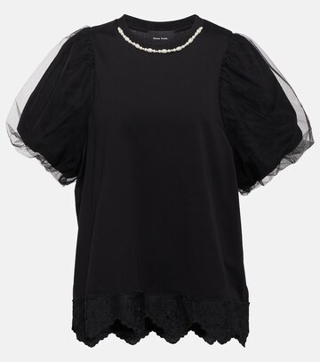 simone rocha embellished cotton t-shirt in black