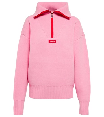 Coperni Logo zip wool-blend sweater in pink