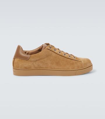 gianvito rossi suede low-top sneakers in brown