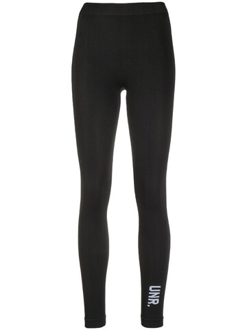 UNRAVEL PROJECT logo-print cropped leggings in black