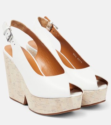 clergerie dylan slingback wedge pumps in white