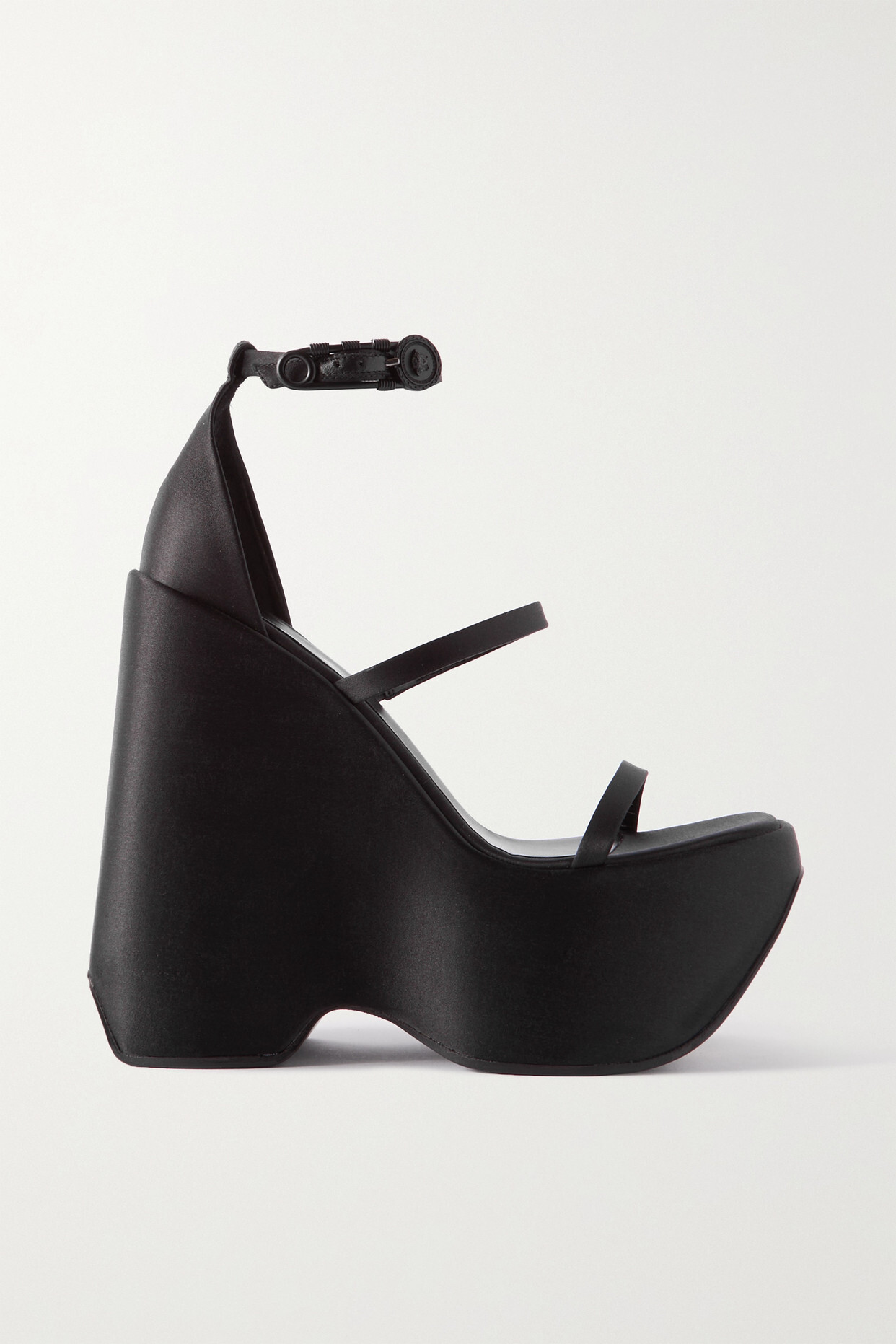 Versace - Satin Platform Sandals - Black