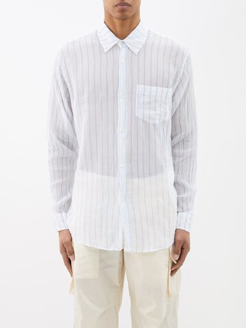 our legacy - initial striped cotton-blend shirt - mens - white