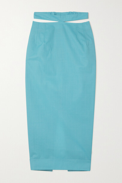 Jacquemus - Valerie Cutout Wool Midi Skirt - Blue