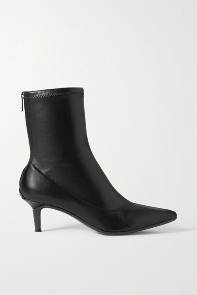 Gianvito Rossi - 55 Faux Leather Sock Boots - Black