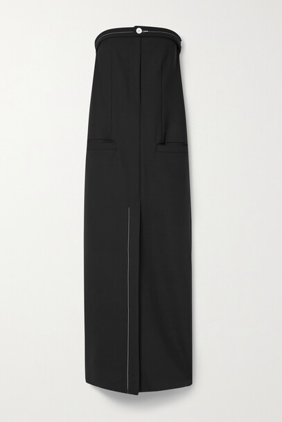 Proenza Schouler - Strapless Topstitched Wool-blend Maxi Dress - Black