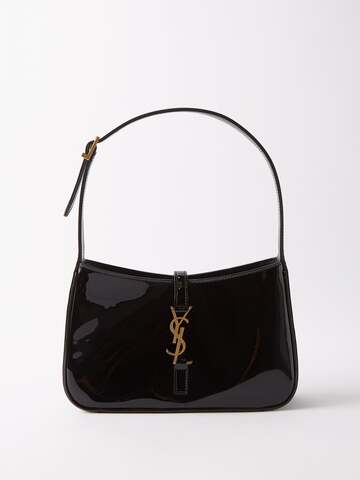 saint laurent - le 5 à 7 patent-leather shoulder bag - womens - black