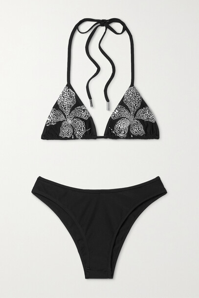 David Koma - Embellished Triangle Bikini - Black