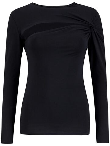 SID NEIGUM Bamboo Jersey Knotted Cutout Top in black