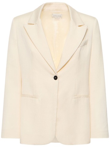 forte_forte viscose & wool double breasted jacket in white