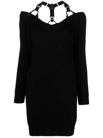 moschino braces-detail knitted dress - black