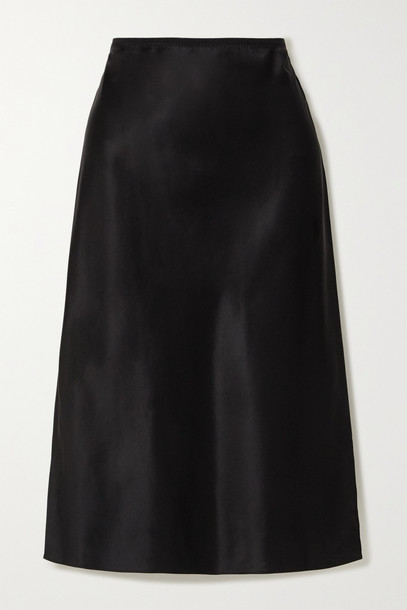 JOSEPH - Isaak Silk-satin Midi Skirt - Black