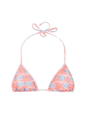 FISCH Dinzey Printed Triangle Bikini Top in blue / pink