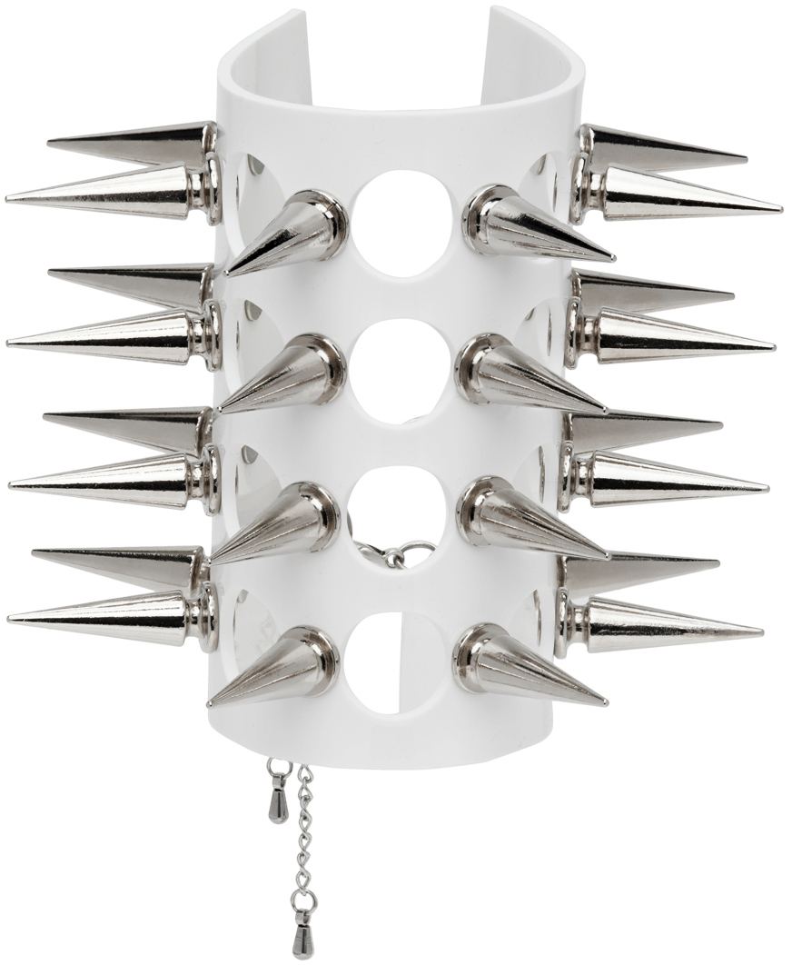 FAL-ASH White Lasercut Spiked Bracelet