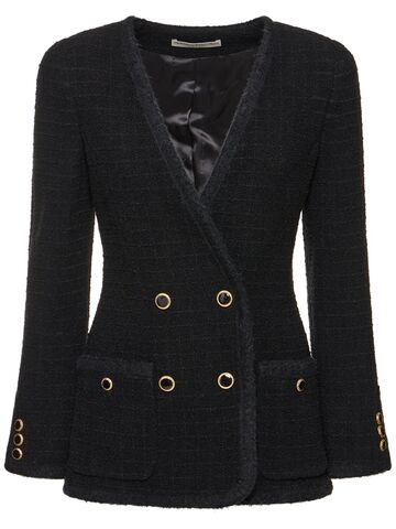 ALESSANDRA RICH Tweed Bouclé Jacket in black