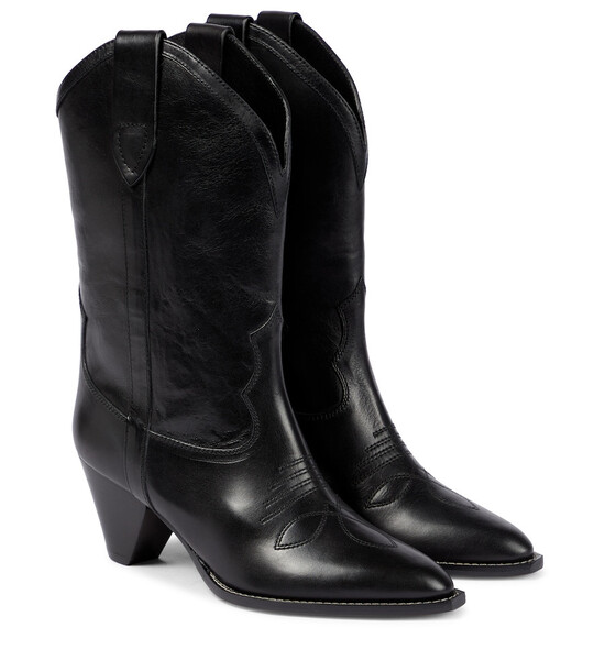 Isabel Marant Luliette leather cowboy boots in black