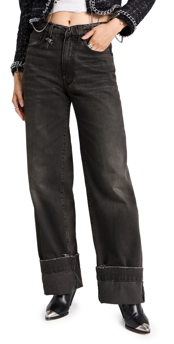 r13 nina straight leg jeans vintage boyd black 26