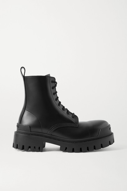 BALENCIAGA - Strike Matte-leather Ankle Boots - Black