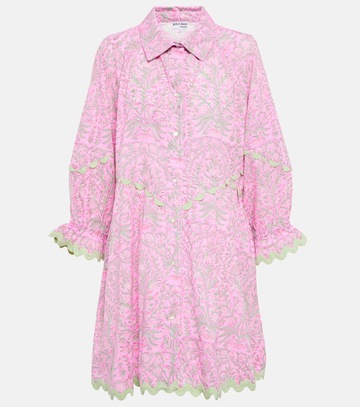 juliet dunn floral embroidered cotton minidress