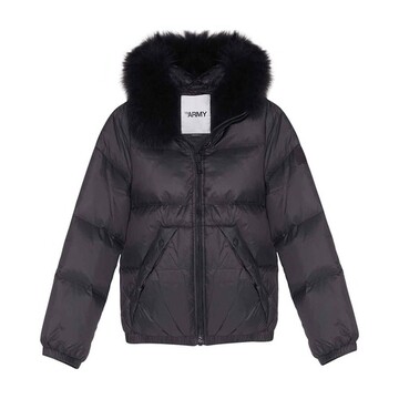 Yves Salomon Hooded lambswool puffer jacket in noir