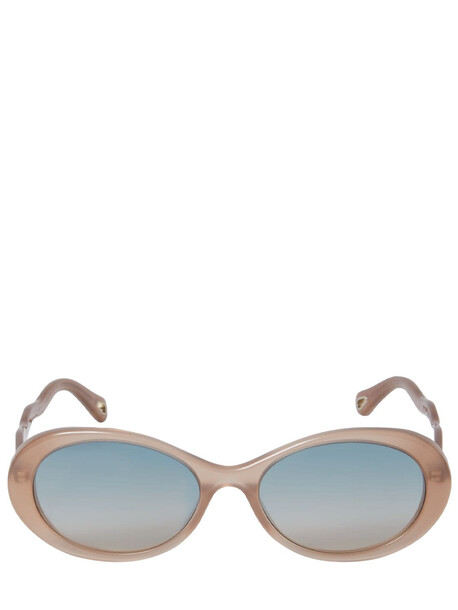 CHLOÉ Zelie Oval Acetate Sunglasses in green