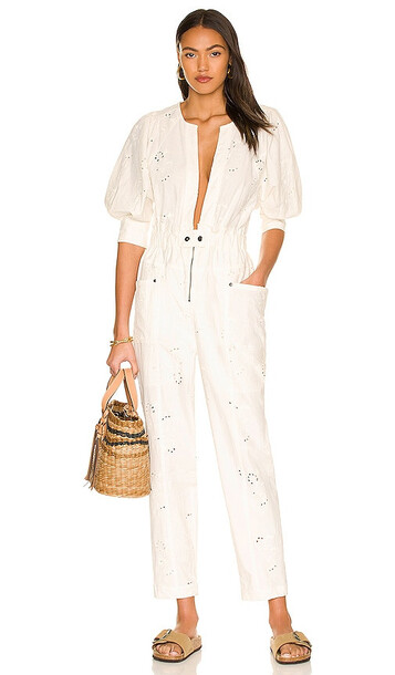 Free People Loving You Jumpsuit in Ivory