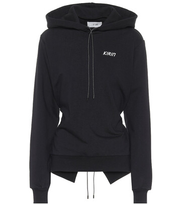 Kirin Open-back cotton hoodie in black