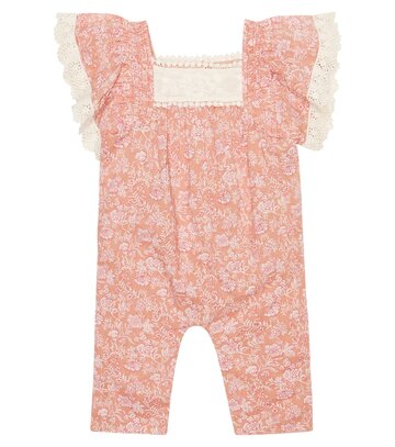 Louise Misha Baby Irene floral cotton romper in pink