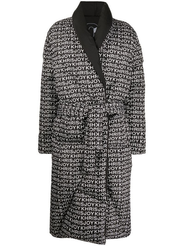 Khrisjoy quilted robe coat in black