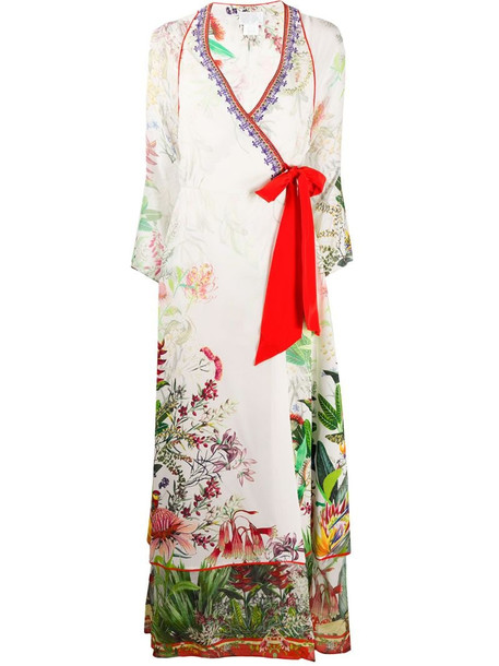 Camilla Faraway Tree-print silk dress in white